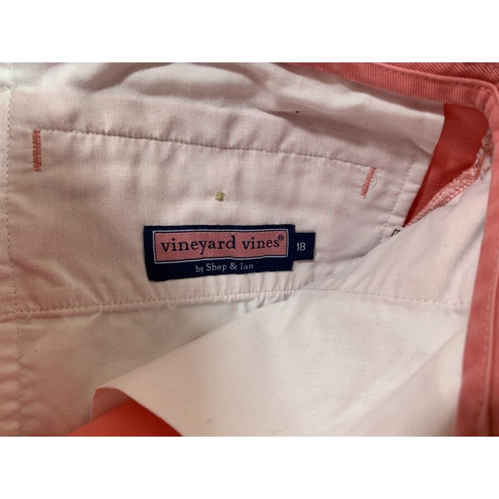 Vineyard Vines Classic Solid 100% Cotton Chino Shorts (Boy's Size 18) Jetty Red - Picture 3 of 11